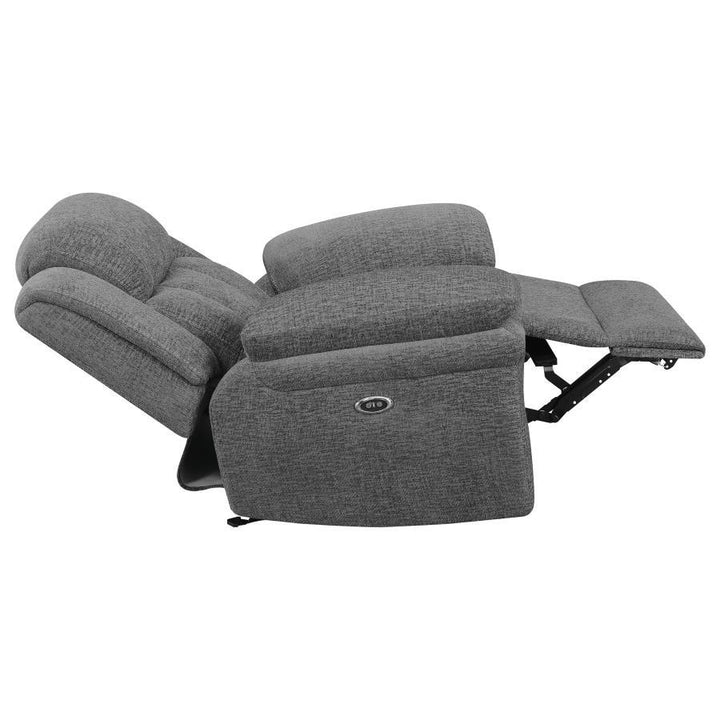 Bahrain - Upholstered Power Glider Recliner - Charcoal Glider Chair modern furniture Contempo Furniture