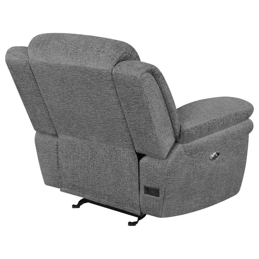 Bahrain - Upholstered Power Glider Recliner - Charcoal Glider Chair modern furniture Contempo Furniture