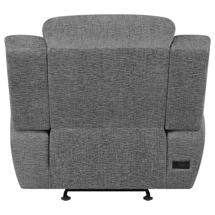 Bahrain - Upholstered Power Glider Recliner - Charcoal Glider Chair modern furniture Contempo Furniture