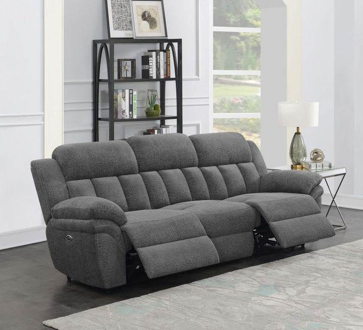 Bahrain - Upholstered Power Sofa - Charcoal Reclining Sofa modern furniture Contempo Furniture