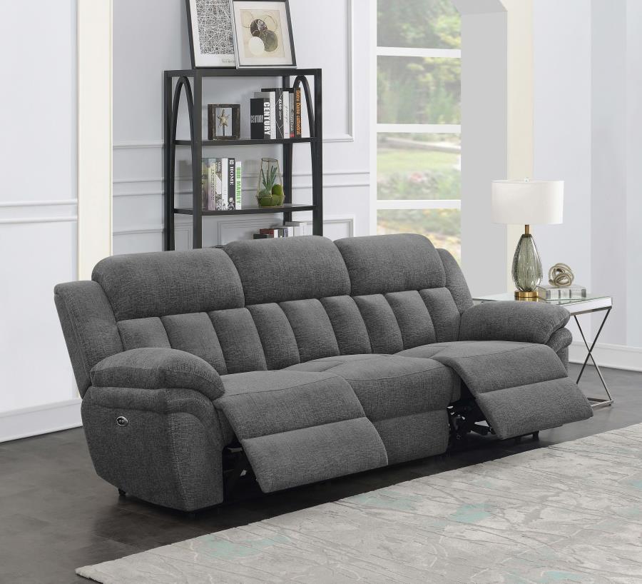 Bahrain - Upholstered Power Sofa - Charcoal Reclining Sofa modern furniture Contempo Furniture