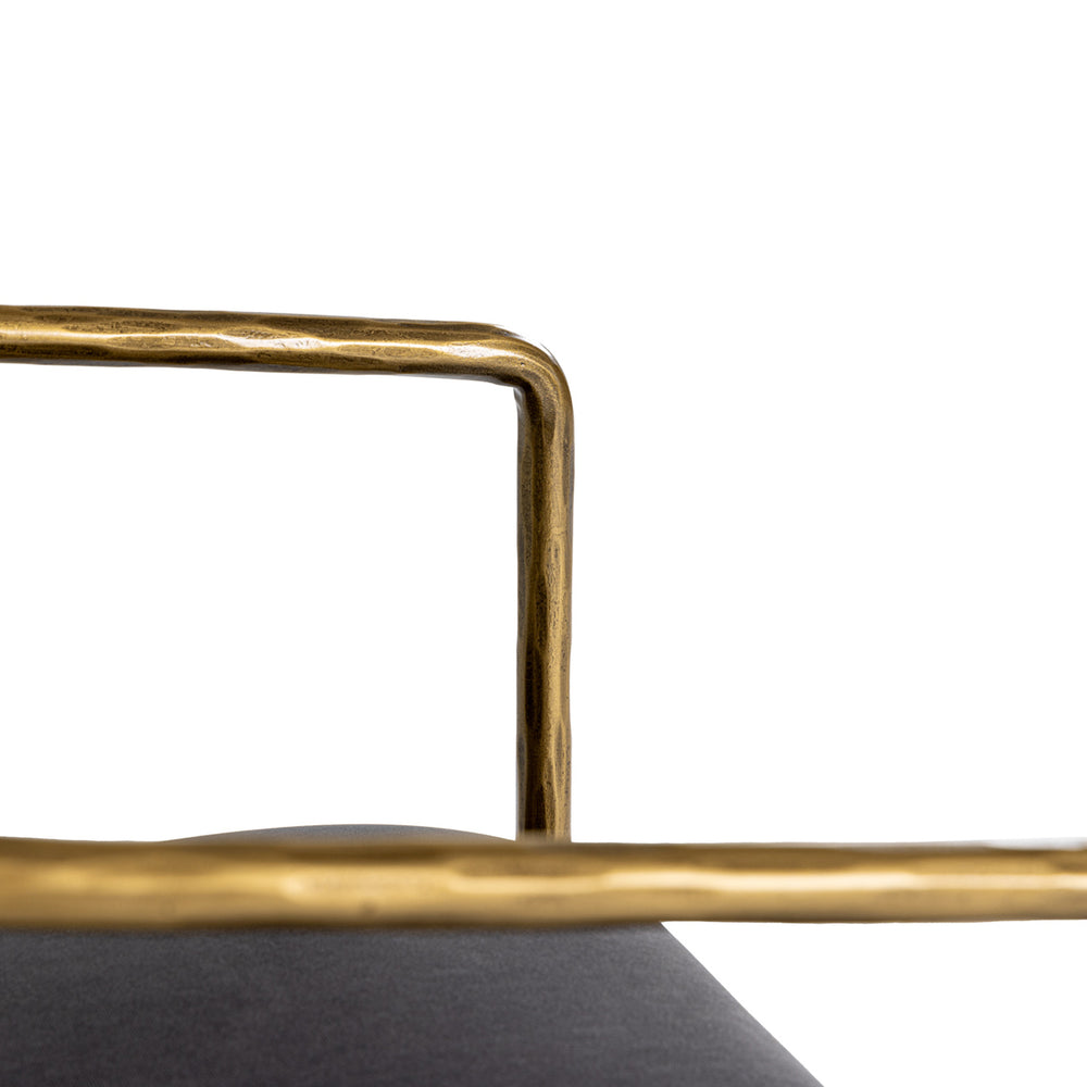 Baird - Modern Grey Velvet + Brass Counter Chair - View 11