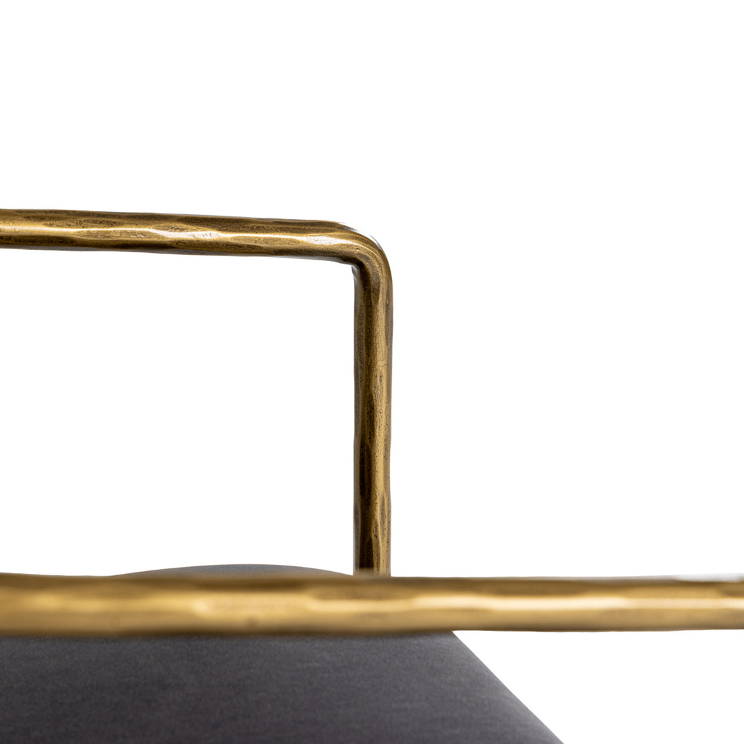 Baird - Modern Grey Velvet + Brass Counter Chair