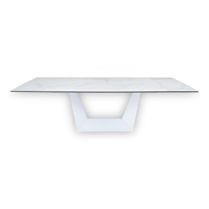 Baldwin - Modern White Ceramic Extendable Dining Table