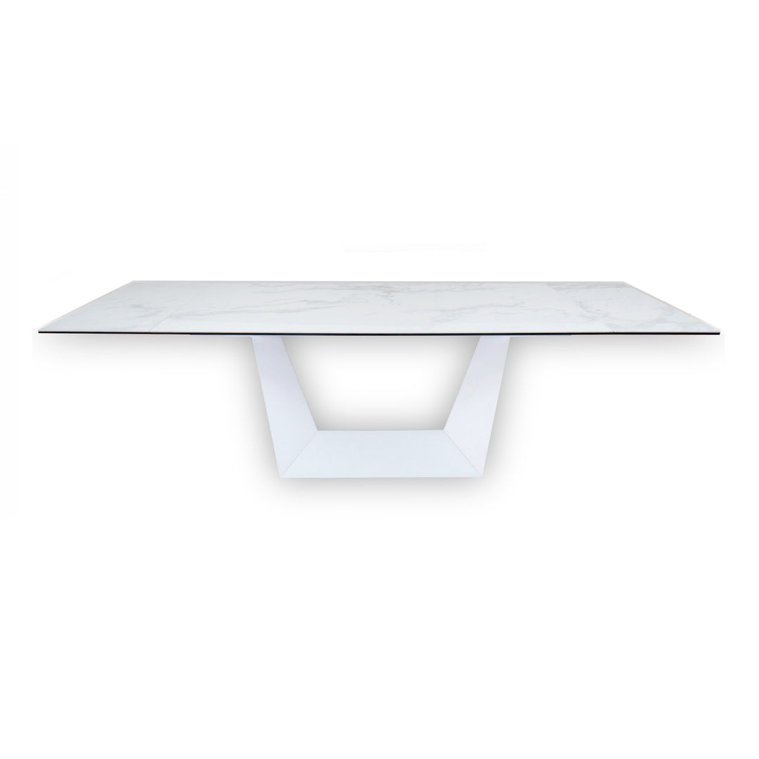 Baldwin - Modern White Ceramic Extendable Dining Table