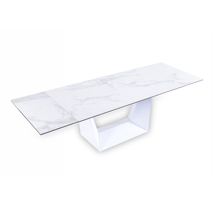 Baldwin - Modern White Ceramic Extendable Dining Table
