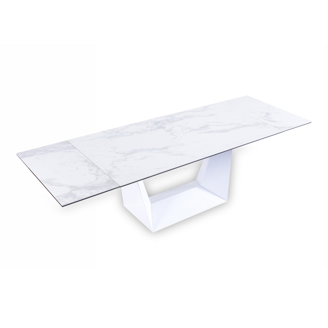 Baldwin - Modern White Ceramic Extendable Dining Table