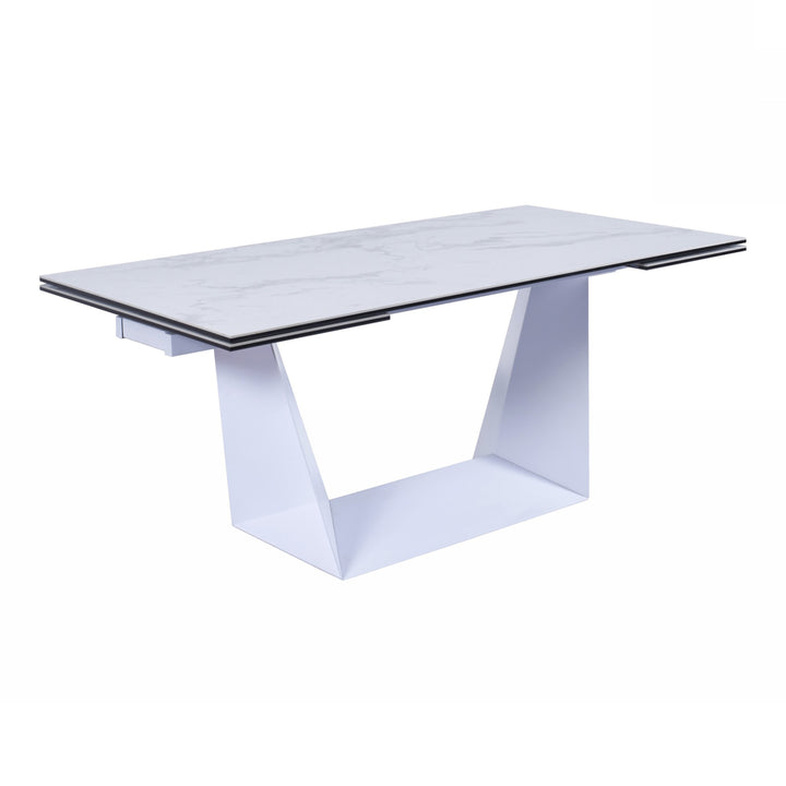 Baldwin - Modern White Ceramic Extendable Dining Table