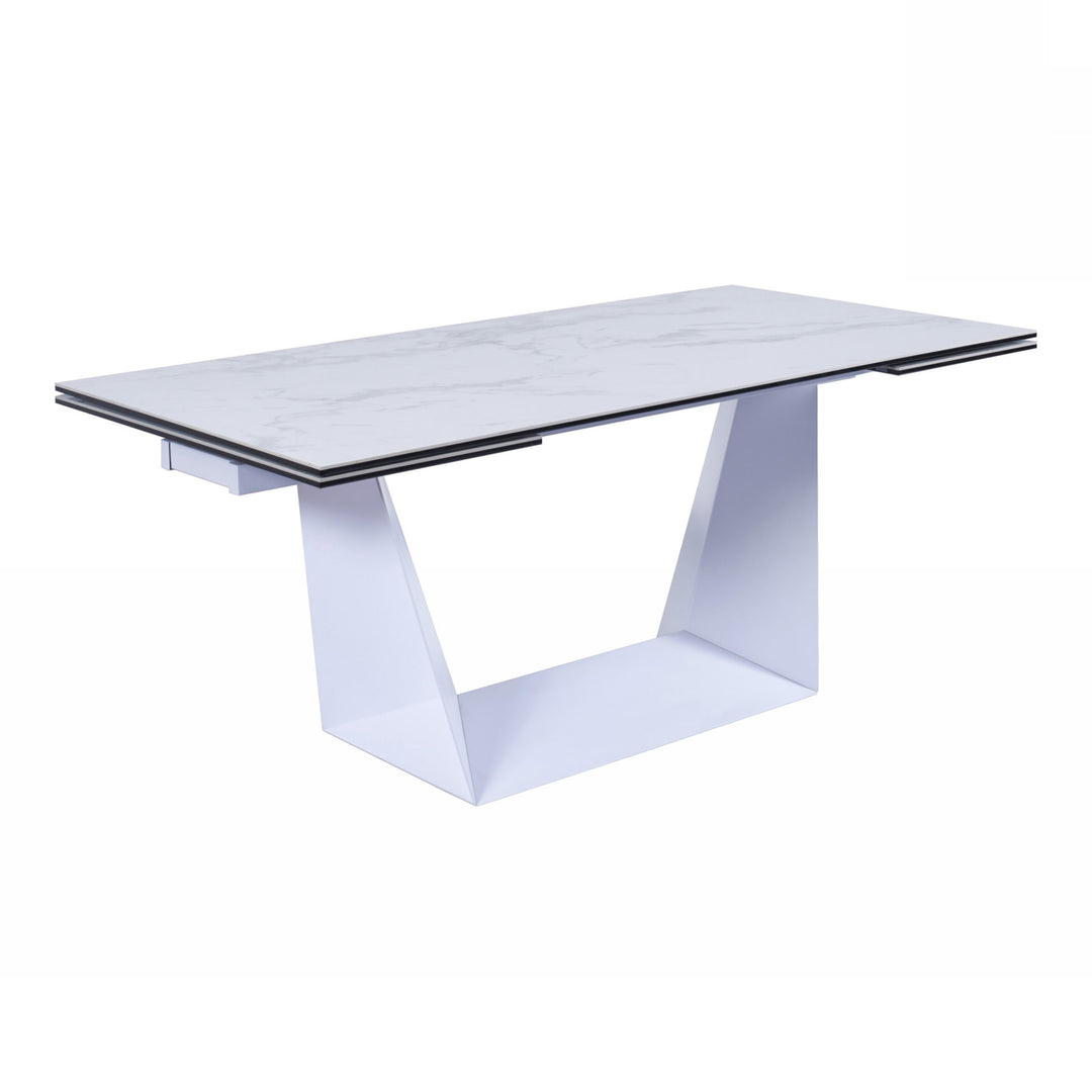 Baldwin - Modern White Ceramic Extendable Dining Table