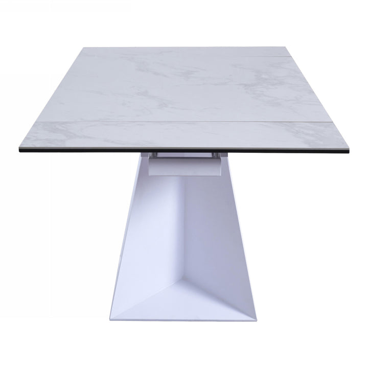 Baldwin - Modern White Ceramic Extendable Dining Table