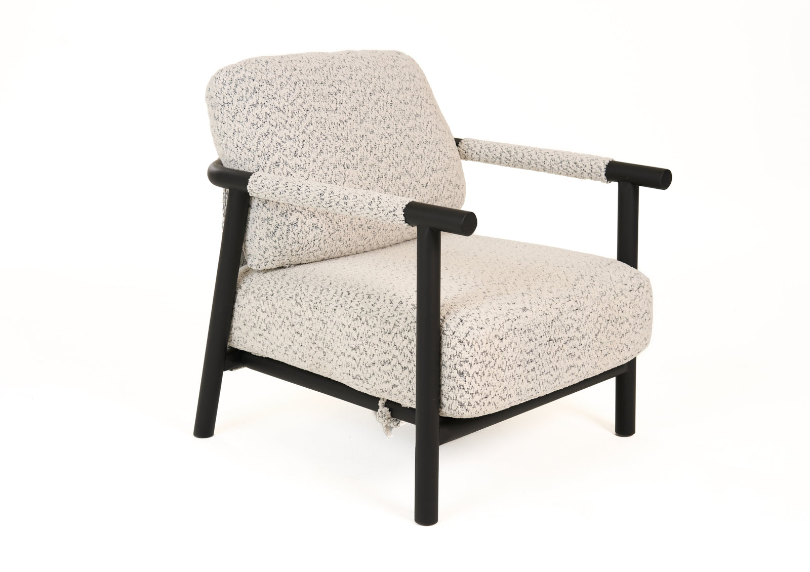 Balko - Modern Grey Fabric  Black Accent Chair