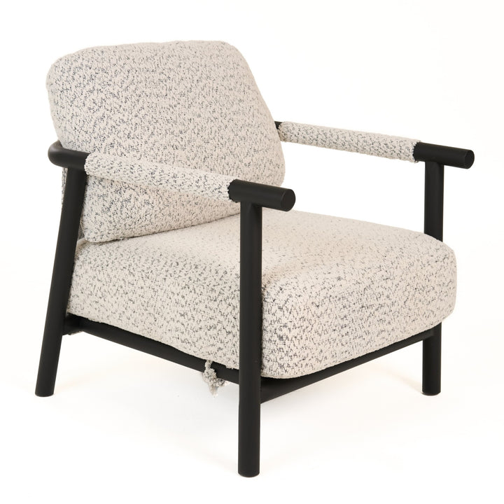 Balko - Modern Grey Fabric + Black Accent Chair