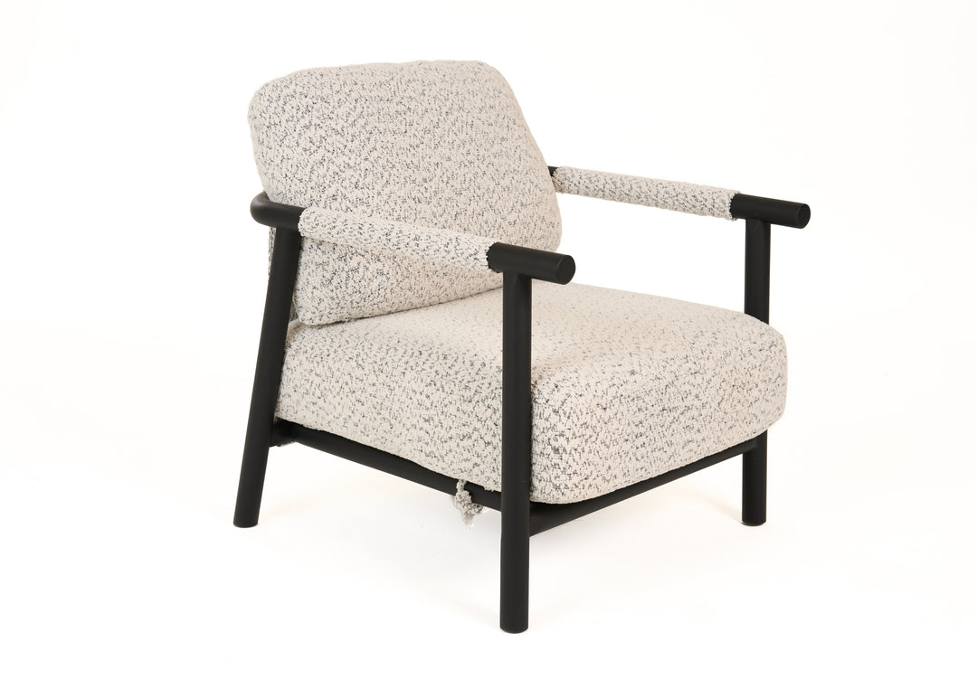 Balko  Modern Grey Fabric + Black Accent Chair