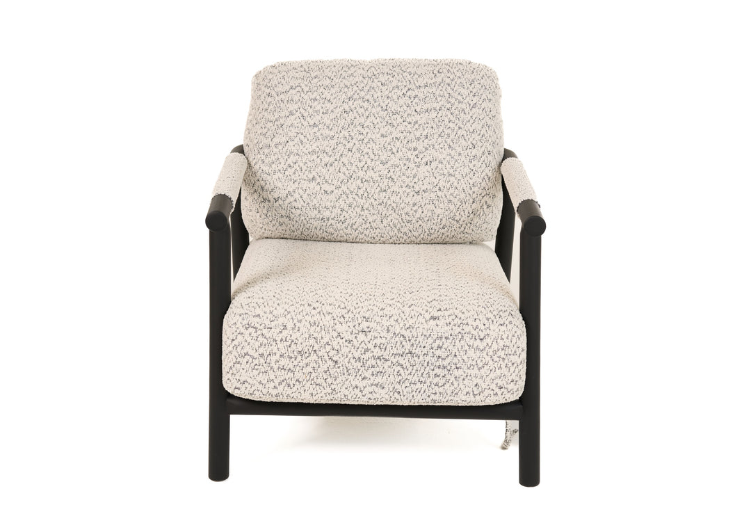 Balko - Modern Grey Fabric  Black Accent Chair
