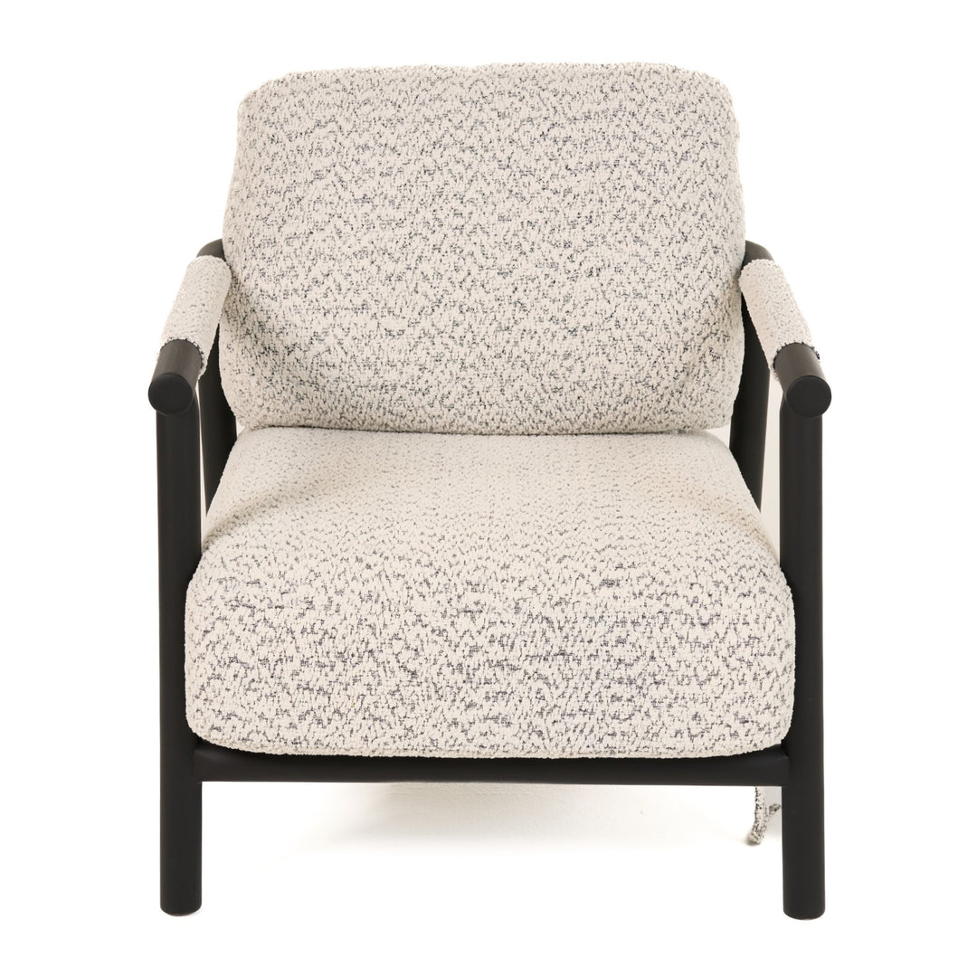 Balko - Modern Grey Fabric + Black Accent Chair