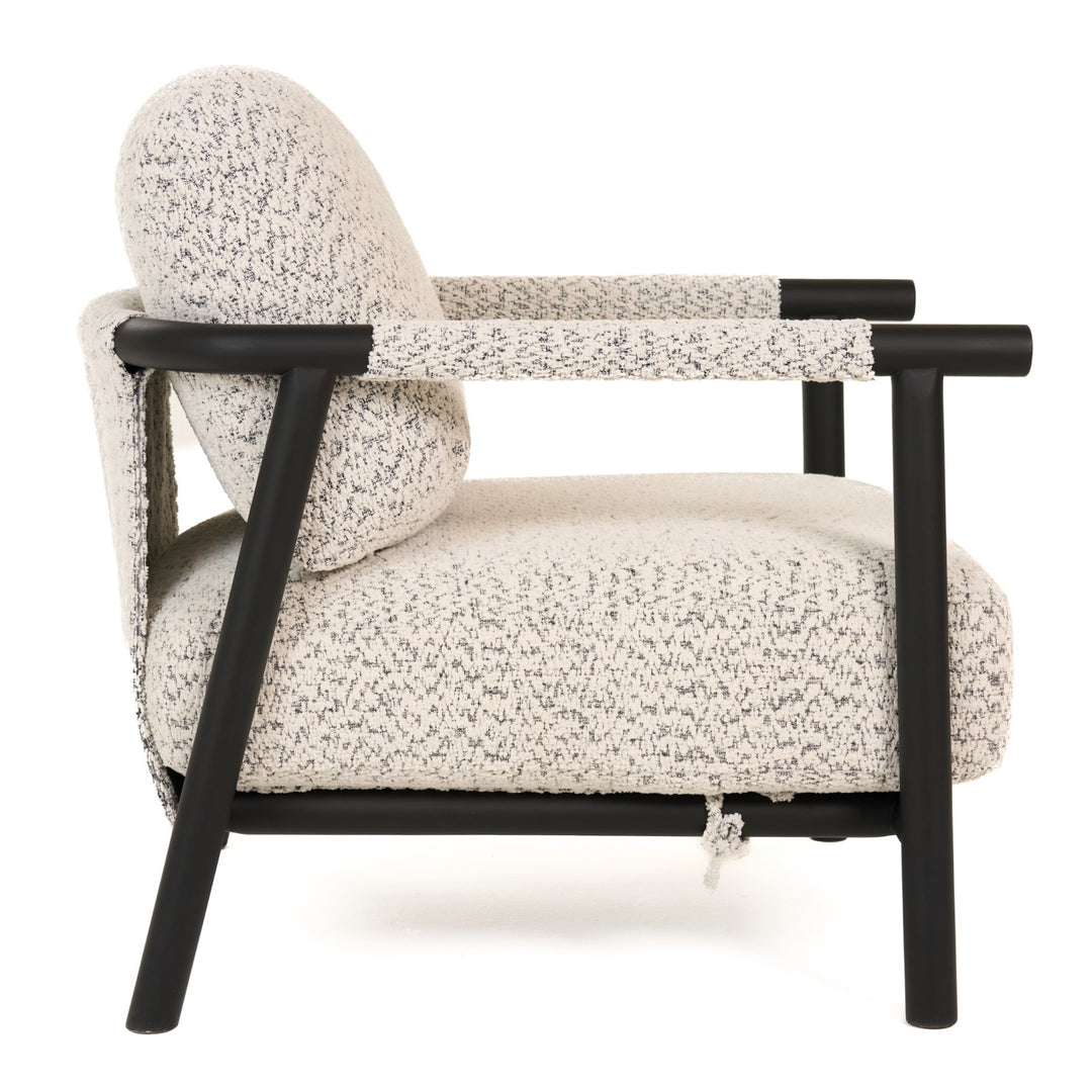 Balko - Modern Grey Fabric + Black Accent Chair