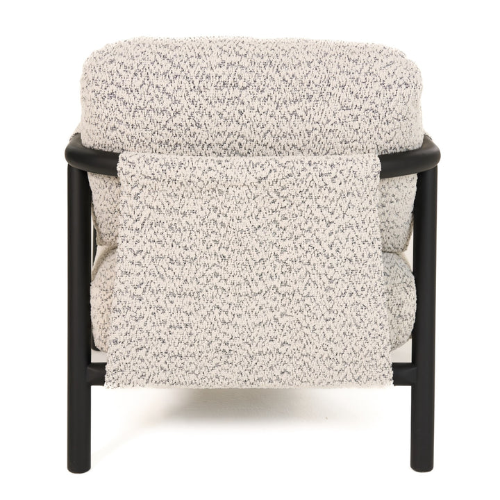 Balko - Modern Grey Fabric + Black Accent Chair