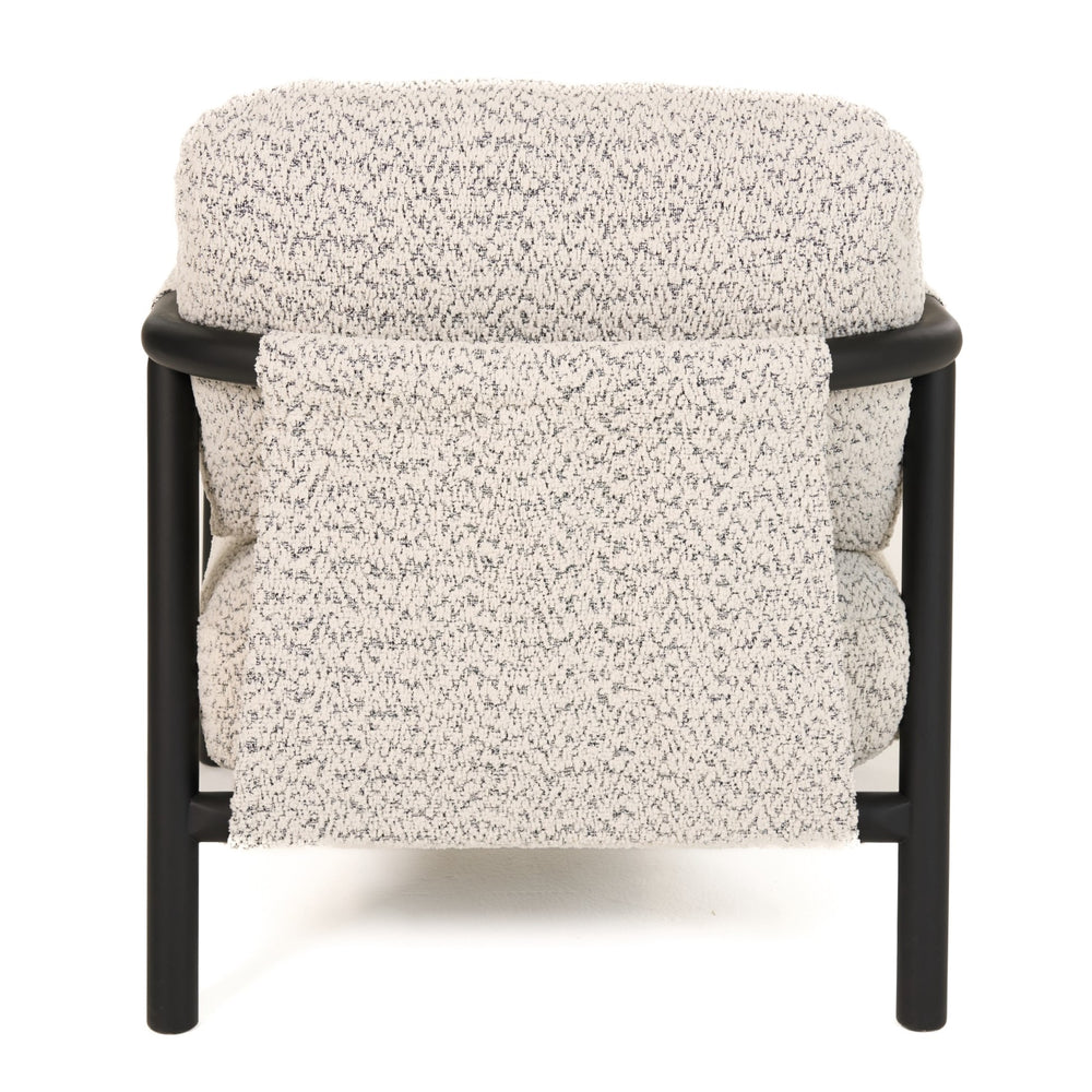 Balko - Modern Grey Fabric + Black Accent Chair - View 4