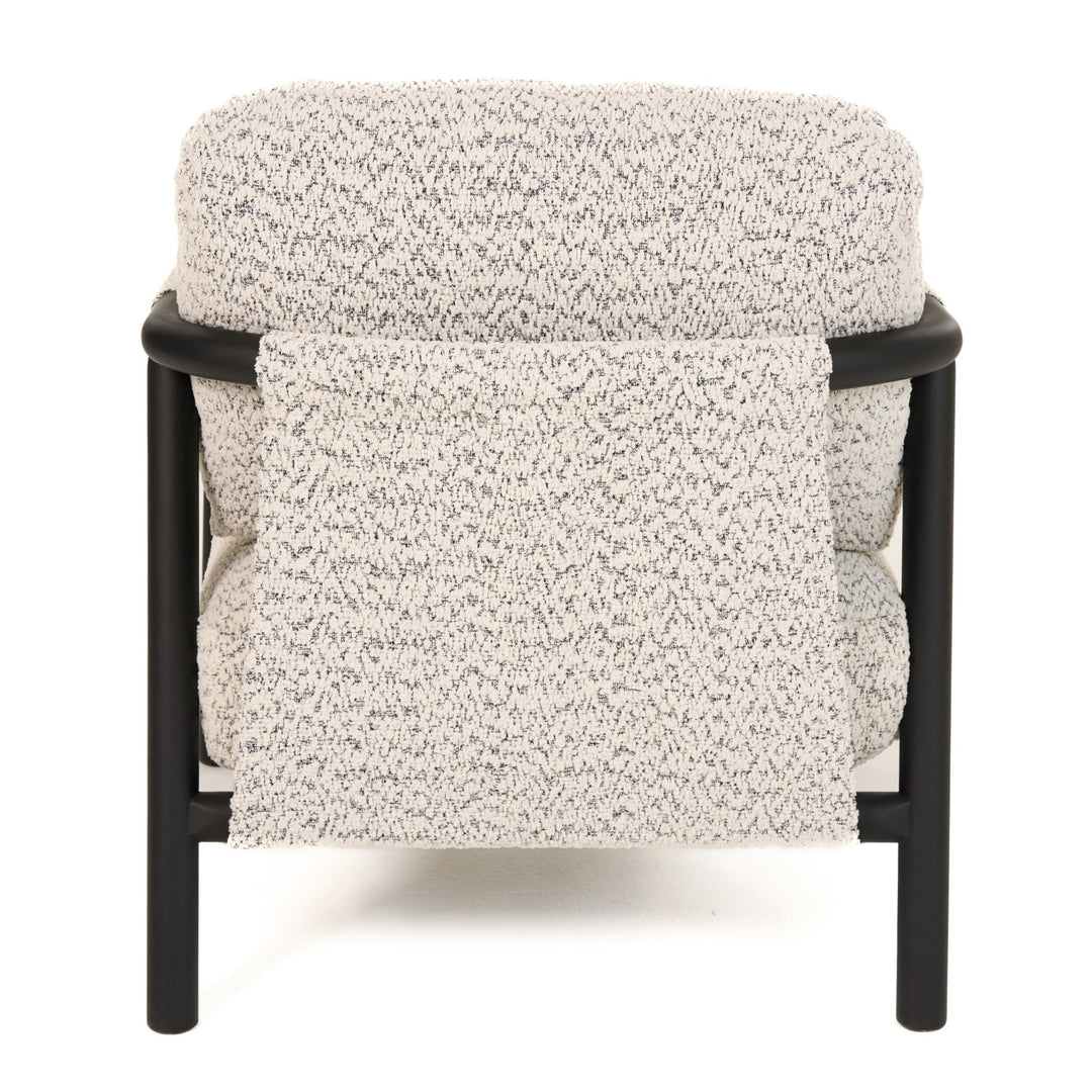 Balko - Modern Grey Fabric + Black Accent Chair