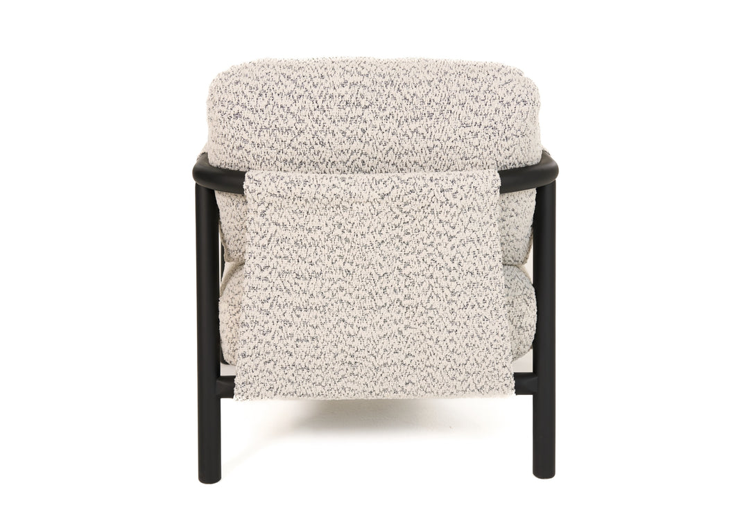 Balko - Modern Grey Fabric  Black Accent Chair