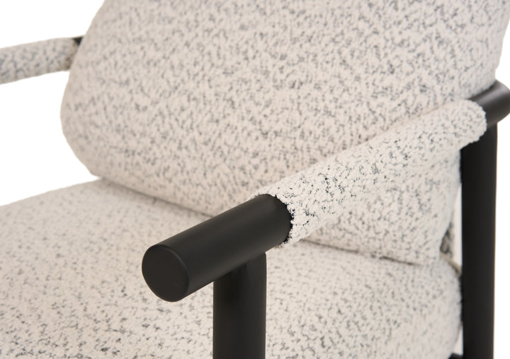 Balko - Modern Grey Fabric  Black Accent Chair