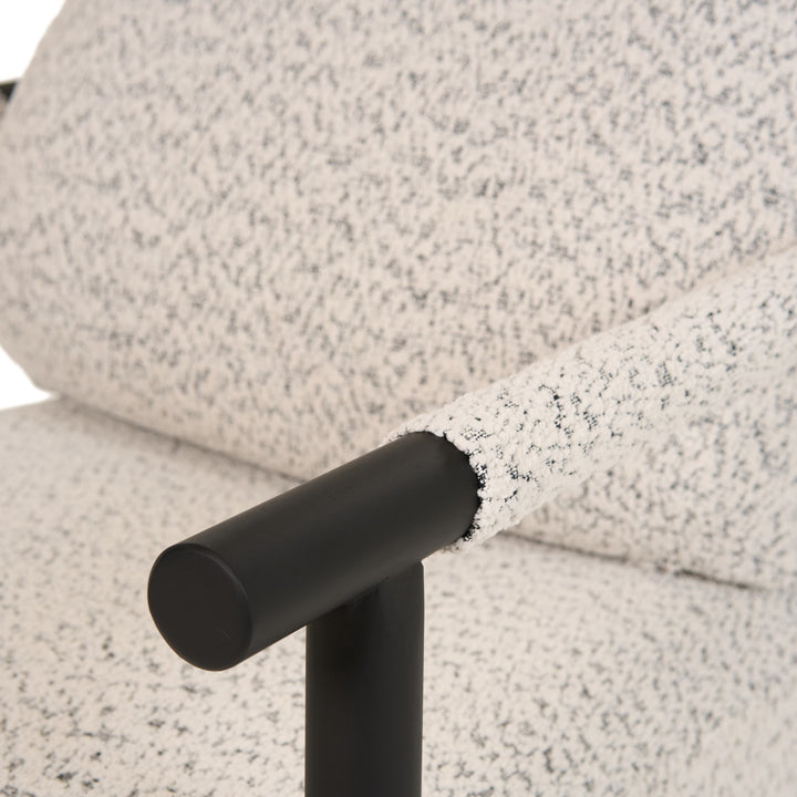 Balko - Modern Grey Fabric + Black Accent Chair