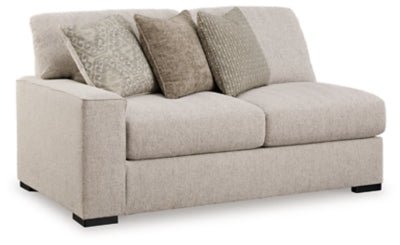 Ballyton Left - Arm Facing Loveseat - Beige Stationary Loveseat modern furniture Contempo Furniture