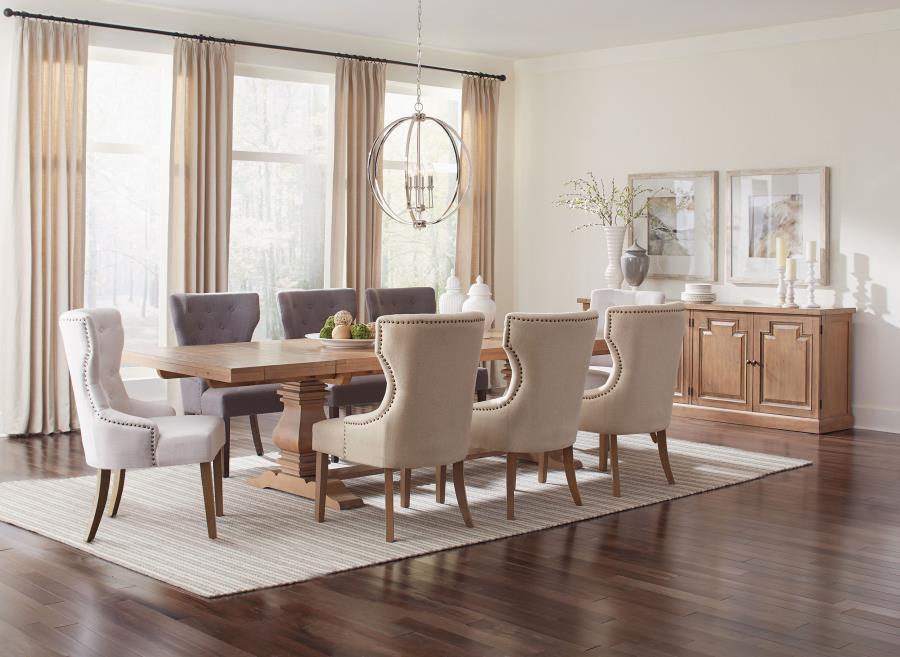 Baney - Tufted Upholstered Dining Chair - Beige And Rustic Gray Side Chair modern furniture Contempo Furniture