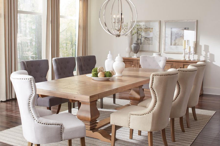 Baney - Tufted Upholstered Dining Chair - Beige And Rustic Gray Side Chair modern furniture Contempo Furniture