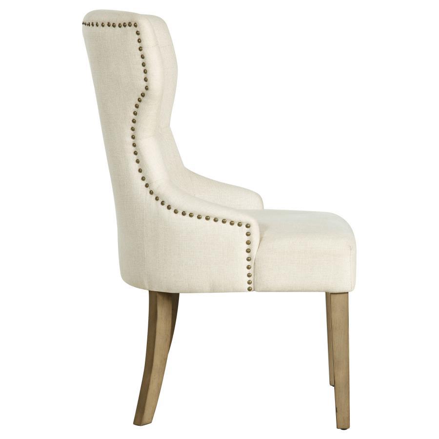 Baney - Tufted Upholstered Dining Chair - Beige And Rustic Gray Side Chair modern furniture Contempo Furniture