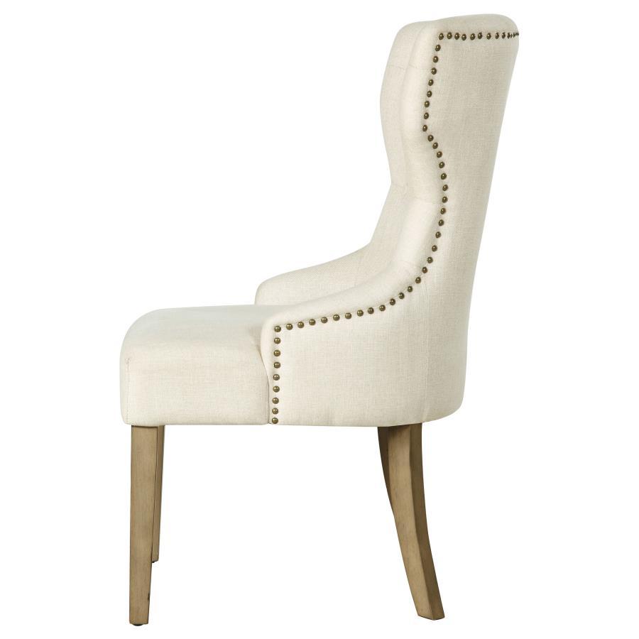 Baney - Tufted Upholstered Dining Chair - Beige And Rustic Gray Side Chair modern furniture Contempo Furniture