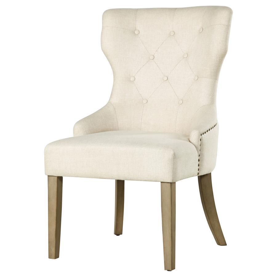 Baney - Tufted Upholstered Dining Chair - Beige And Rustic Gray Side Chair modern furniture Contempo Furniture