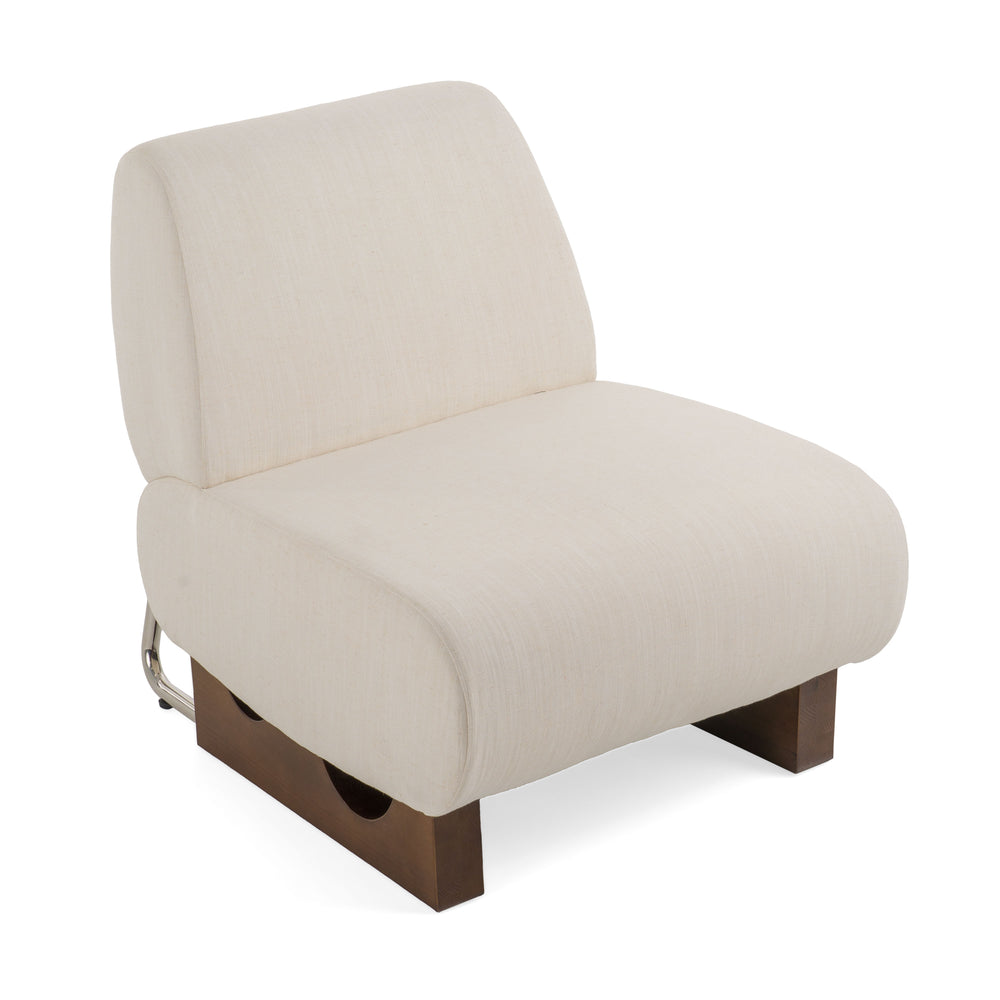 Barbara Modern Off White Accent Chair - View 2