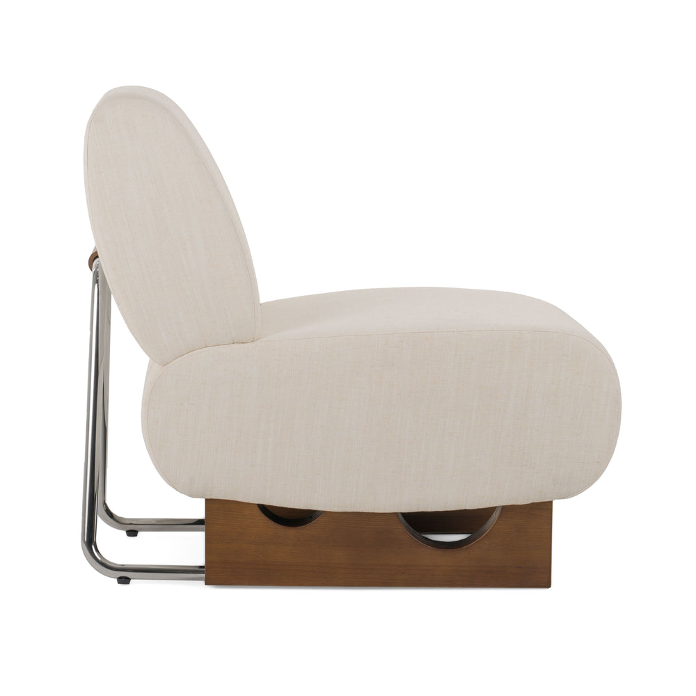 Barbara Modern Off White Accent Chair - View 3