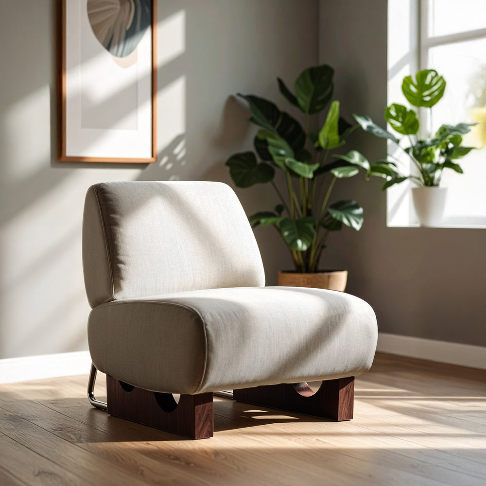 Barbara Modern Off White Accent Chair - View 6