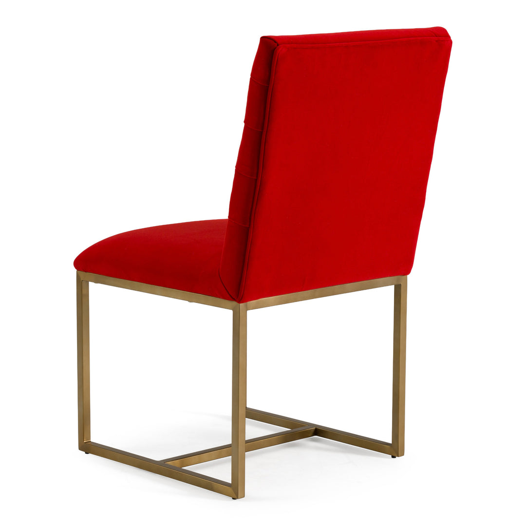 Barker - Modern Burnt Orange & Brush Gold Dining Chair (Set of 2)