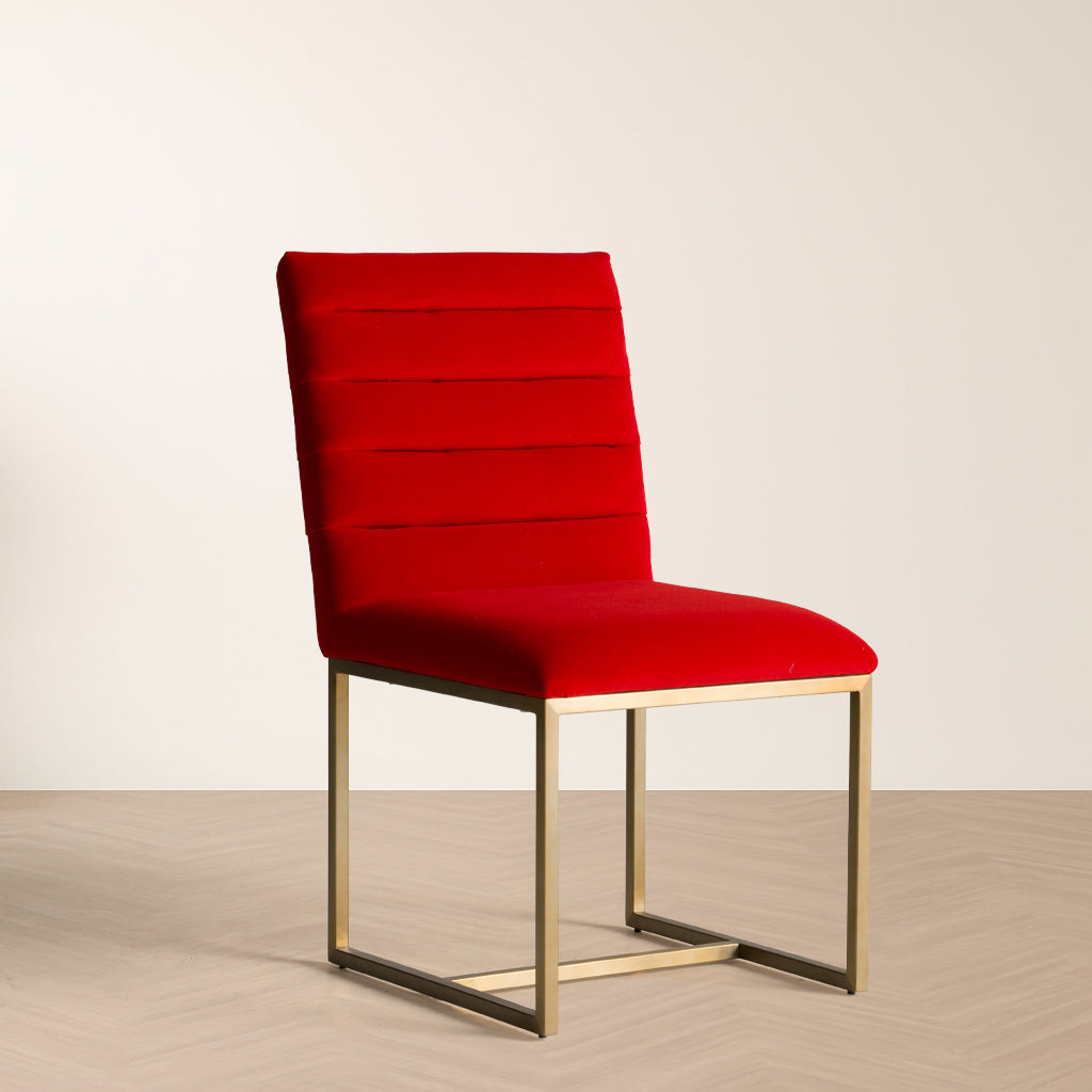 Barker  Modern Burnt Orange & Brush Gold Dining Chair (Set of 2)