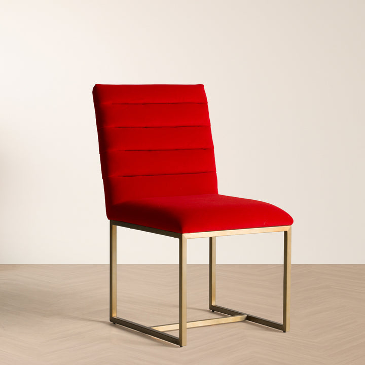 Barker  Modern Burnt Orange & Brush Gold Dining Chair (Set of 2)