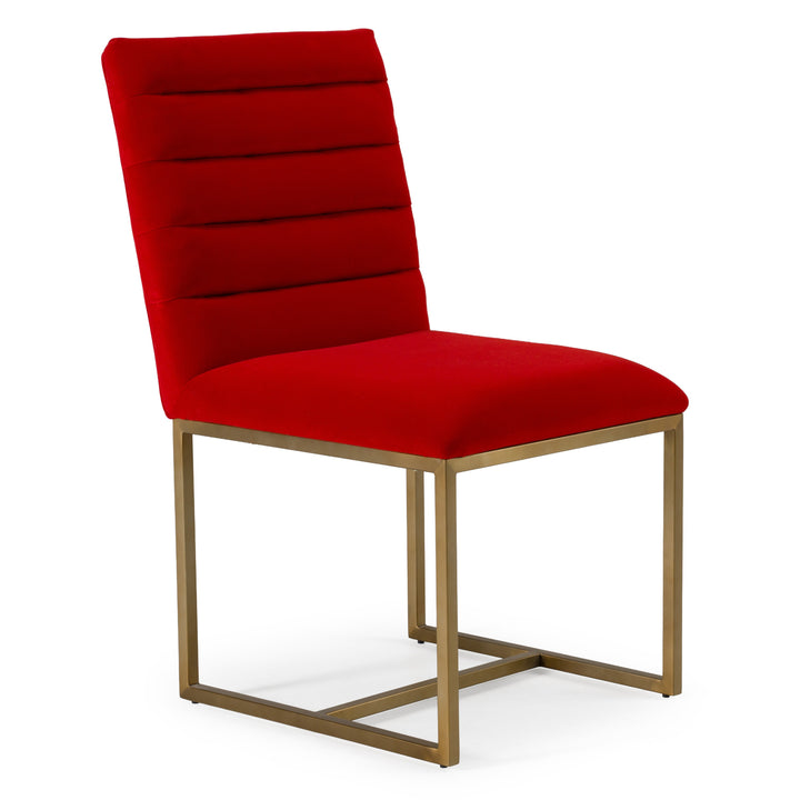 Barker - Modern Burnt Orange &amp; Brush Gold Dining Chair (Set of 2)