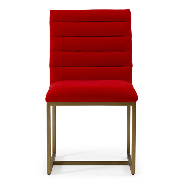 Barker  Modern Burnt Orange & Brush Gold Dining Chair (Set of 2)