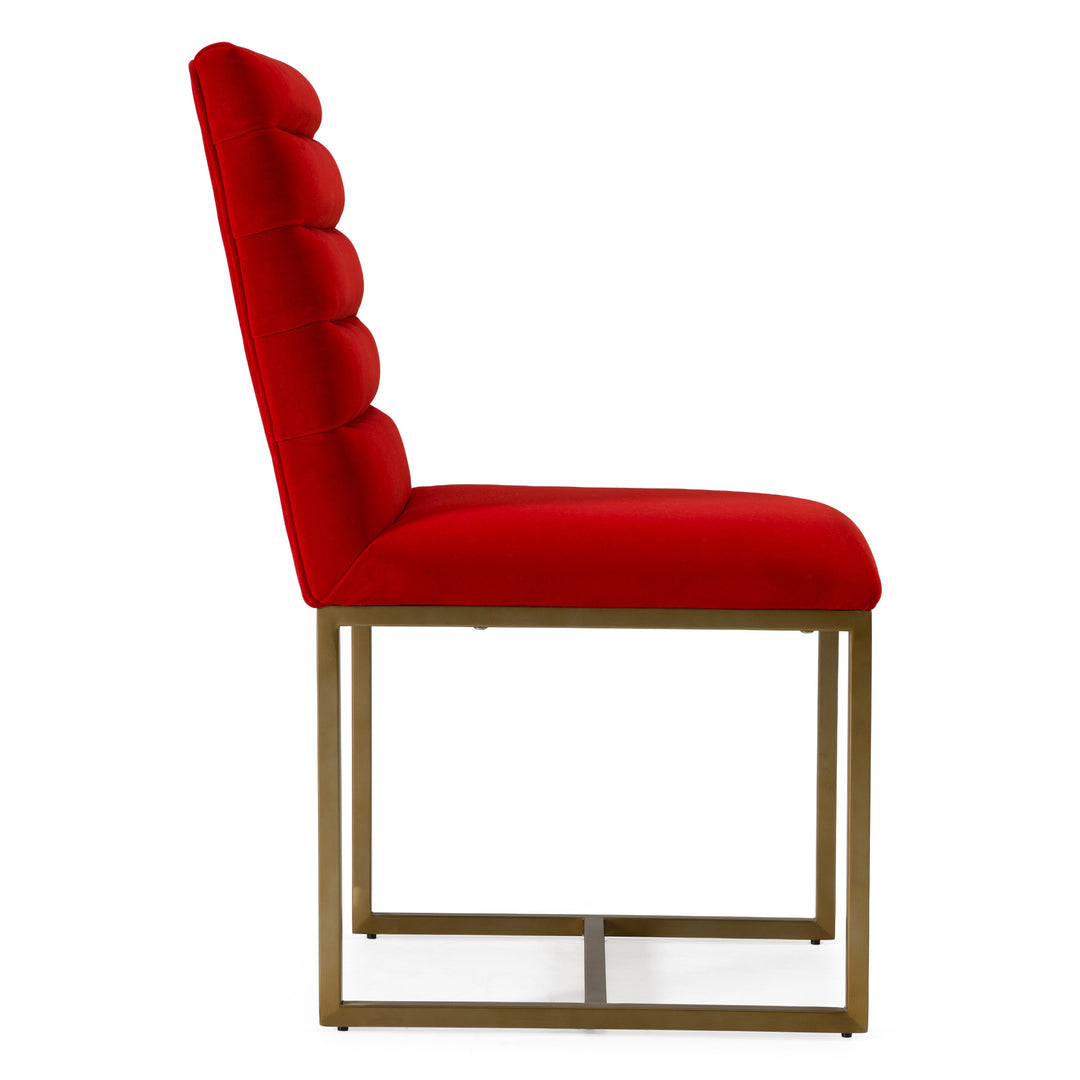 Barker  Modern Burnt Orange & Brush Gold Dining Chair (Set of 2)