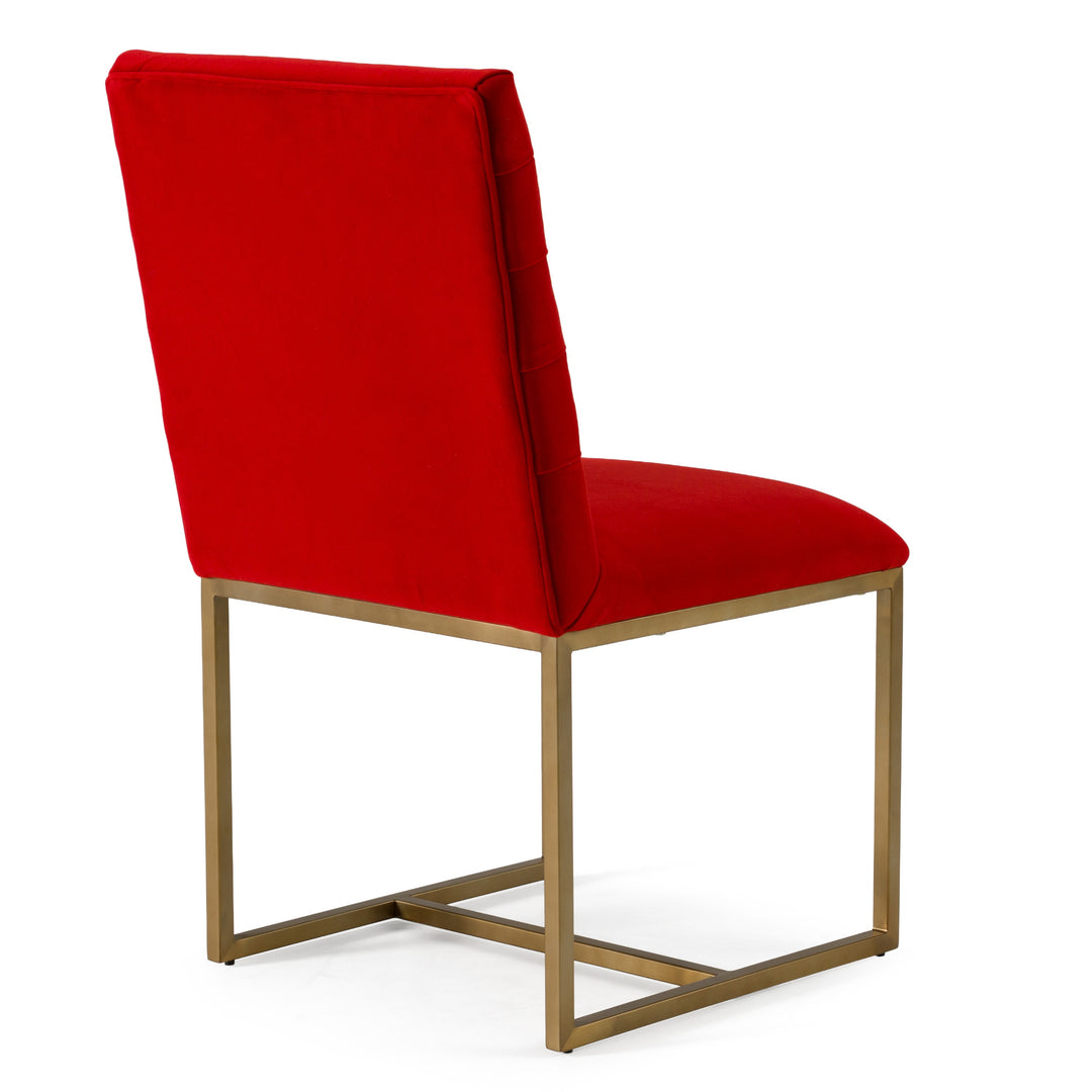 Barker  Modern Burnt Orange & Brush Gold Dining Chair (Set of 2)