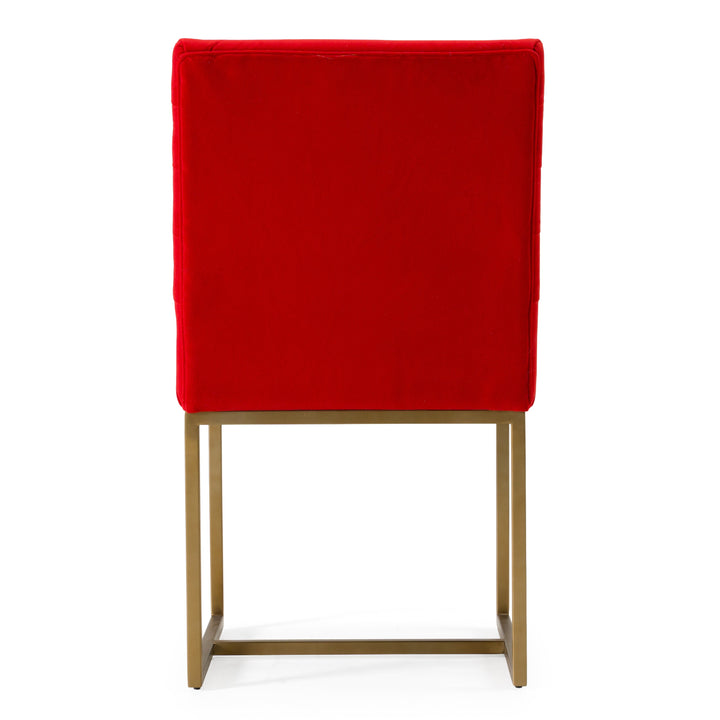 Barker - Modern Burnt Orange &amp; Brush Gold Dining Chair (Set of 2)