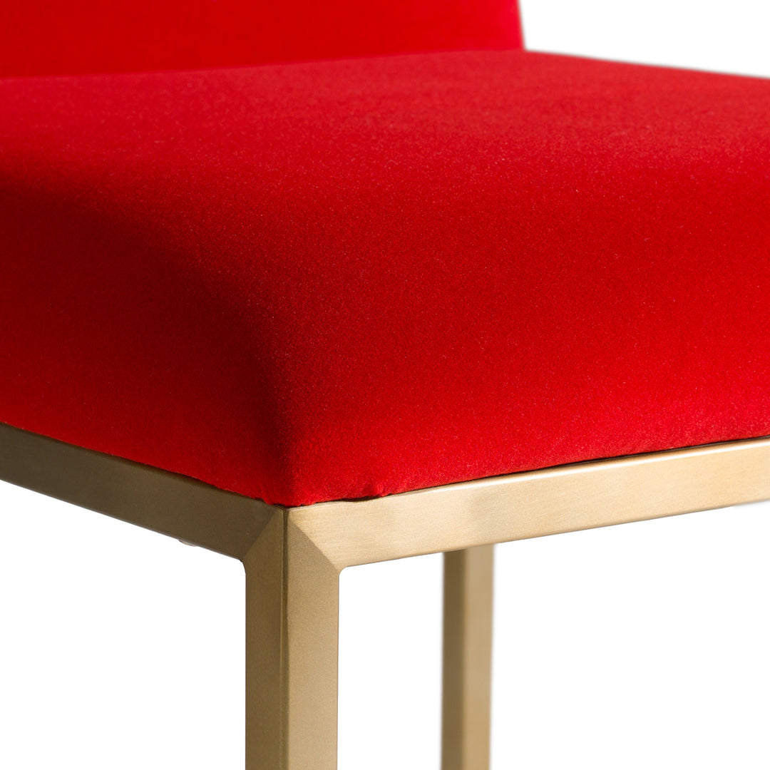 Barker  Modern Burnt Orange & Brush Gold Dining Chair (Set of 2)