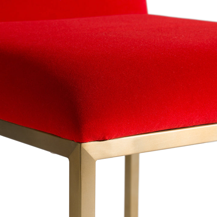 Barker  Modern Burnt Orange & Brush Gold Dining Chair (Set of 2)