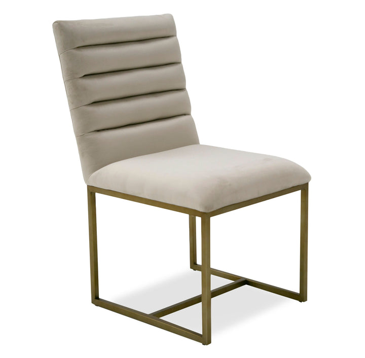 Barker  Modern Beige & Brush Gold Dining Chair (Set of 2)