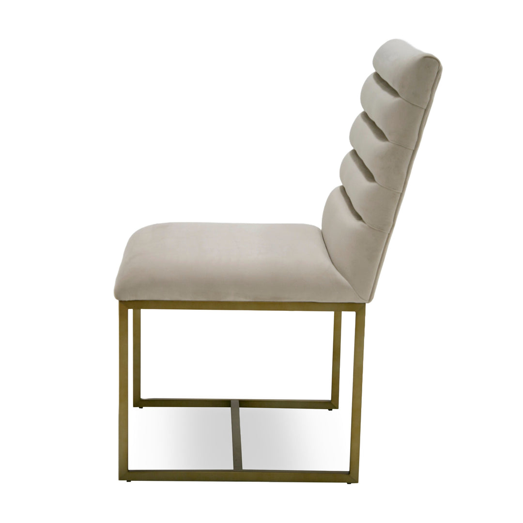 Barker  Modern Beige & Brush Gold Dining Chair (Set of 2)