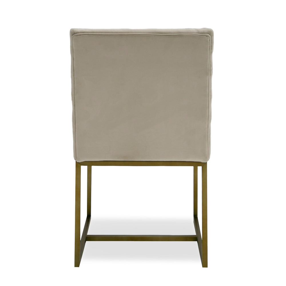 Barker - Modern Beige & Brush Gold Dining Chair (Set of 2) - View 3