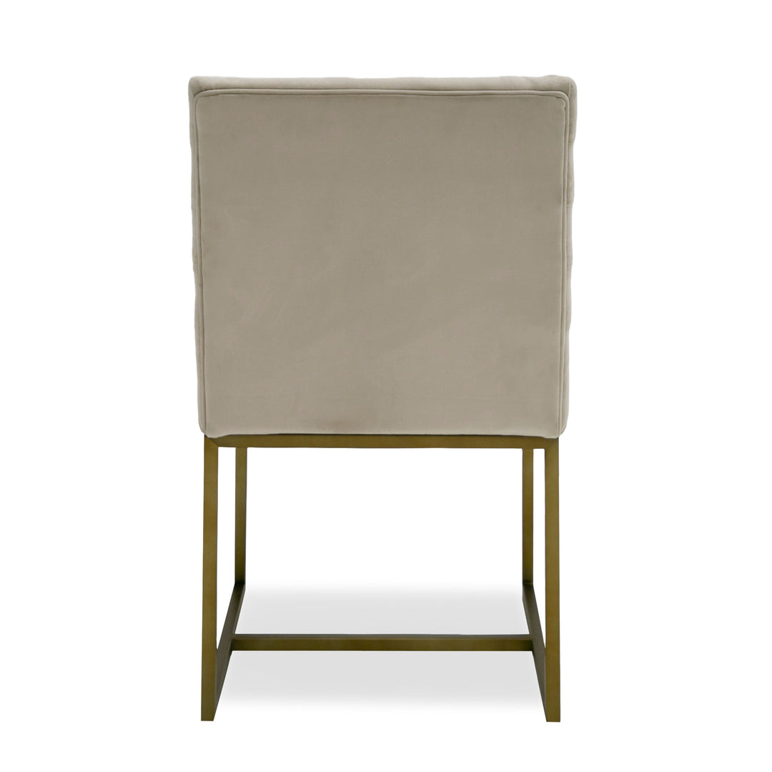 Barker  Modern Beige & Brush Gold Dining Chair (Set of 2)