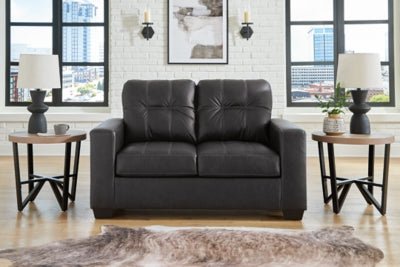 Barlin Mills Loveseat - Black Stationary Loveseat modern furniture Contempo Furniture